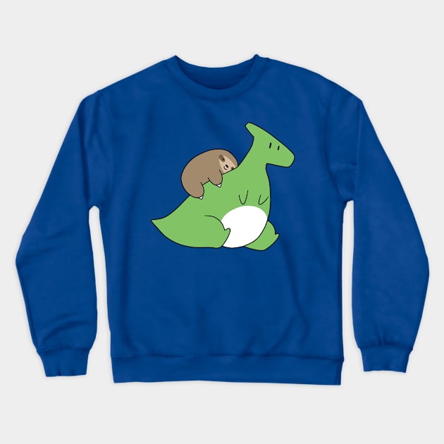 Sloth and Hadrosaurus Crewneck Sweatshirt by saradaboru